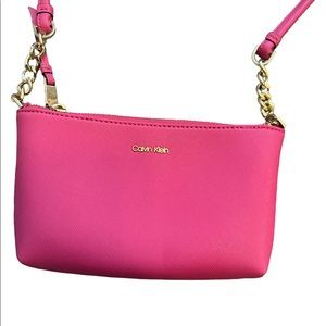 Calvin Klein Small Crossbody Clutch Bag Hot Pink Like New